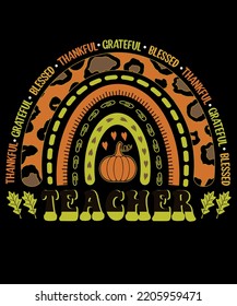Thankful grateful blessed Thanksgiving t-shirt design