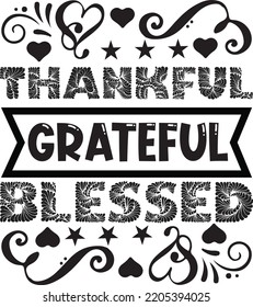 thankful grateful blessed vector file