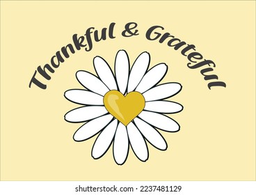 thankful grateful design flower hand drawn