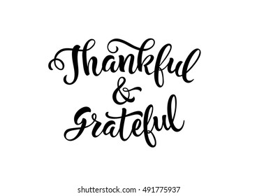 Thankful and Grateful Lettering