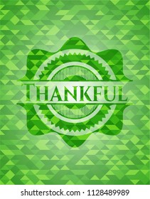 Thankful green mosaic emblem