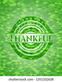 Thankful green mosaic emblem