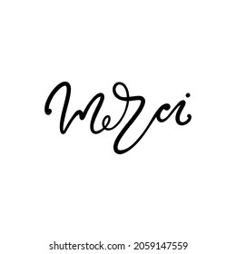 Thankful lettering, hand drawn text, ink brush black type. Vector illustration.