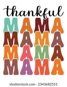 Thankful mama fall day t-shirt print template