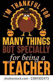 
I'm Thankful For Many Things-Teacher eps cut file for cutting machine