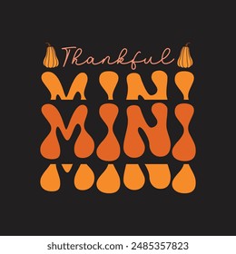 Thankful mini funny retro design