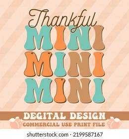 thankful mini,svg design vector file.