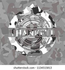Thankful on grey camo pattern