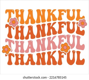 Thankful Retro Shirt, Fall Sublimation, Thanksgiving Shirt, Autumn Shirt, Pumpkin Shirt, Hello Fall SVG svg