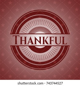 Thankful retro style red emblem