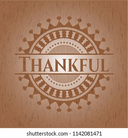 Thankful retro wooden emblem