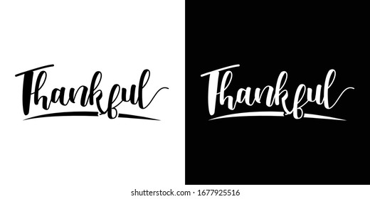 Thankful Typography Printable Vector Illustration 