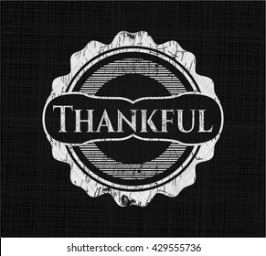 Thankful written on a chalkboard