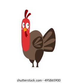 Thankgiving Day Turkey On The White Background. Vector Illustration