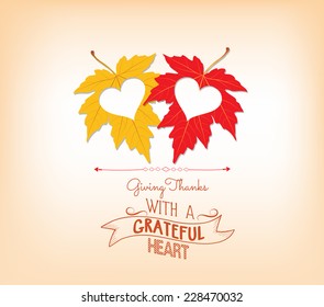 Thankgiving With Hearts Greeting Card