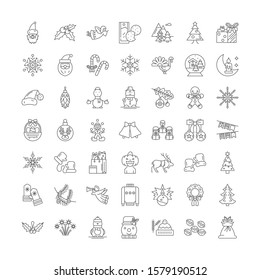 Thankgiving holidays linear icons, signs, symbols vector line illustration set