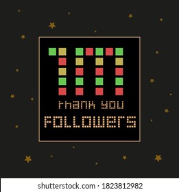 Dankeschön Post an die Anhänger für die Vollendung 1M Anhänger auf sozialen Medien. Digital Number 1M