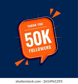 thanking your 50k followers for reaching milestone on social media vector