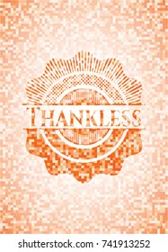 Thankless abstract orange mosaic emblem