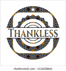 Thankless arabesque emblem background. arabic decoration.