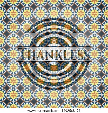 Thankless arabesque style badge. arabic decoration.