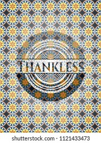 Thankless arabesque style emblem. arabic decoration.