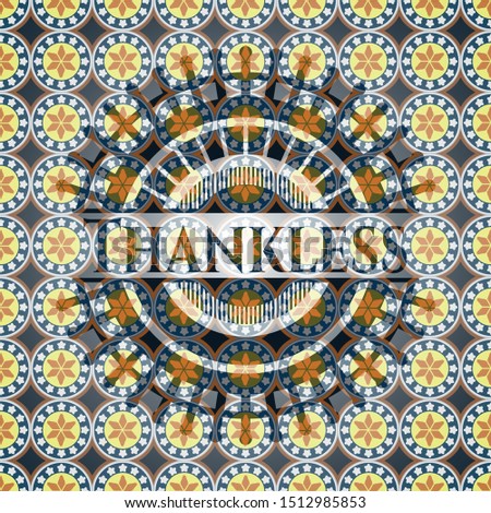 Thankless arabic style badge. Arabesque decoration.