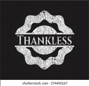 Thankless chalkboard emblem on black board