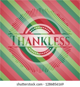 Thankless christmas colors emblem.