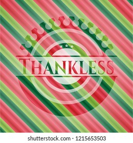 Thankless christmas colors style badge.