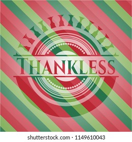 Thankless christmas colors style emblem.