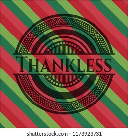 Thankless christmas colors style emblem.