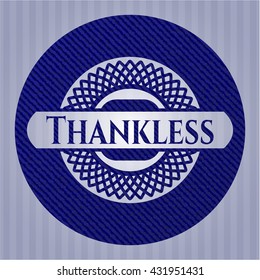 Thankless emblem with denim high quality background