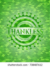 Thankless green emblem with mosaic background