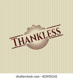 Thankless grunge style stamp