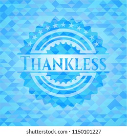 Thankless light blue emblem with mosaic background