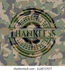 Thankless on camouflaged pattern
