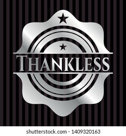 Thankless silvery badge. Vector Illustration. Mosaic.