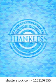 Thankless sky blue emblem. Mosaic background