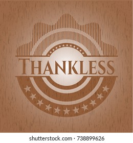 Thankless wood emblem. Vintage.
