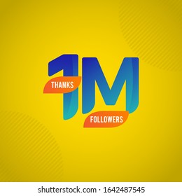 Thanks 1 M Followers Vector Template Design Illustration