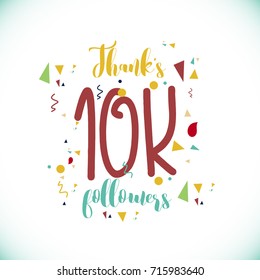 Thanks 10k Followers Logo Vector Template Design