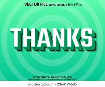 Thanks 3D editable text effect template