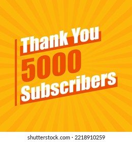 Thanks 5000 subscribers, 5K subscribers celebration modern colorful design.