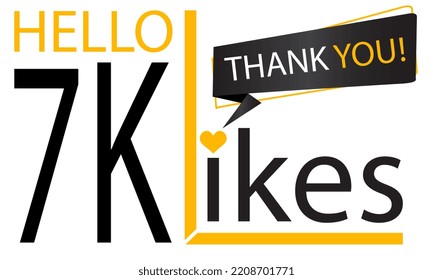 Thanks 7k Design likes. Celebrating 7000 or seven thousand likes. Vector illustration.