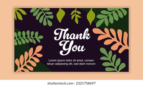 thanks banner with botanical background