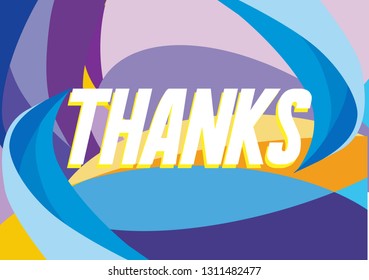 thanks, beautiful greeting card background, poster or banner with twister theme. design vector illustration