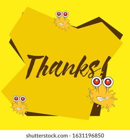 thanks, beautiful greeting card background or template banner with bacteria and virus theme. vector design illustration