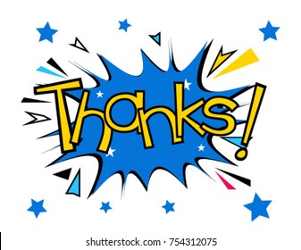 thanks, Beautiful greeting card poster with comic style