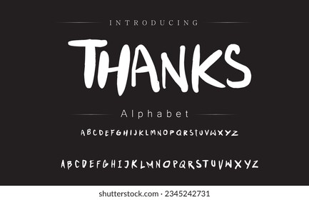 Thanks Best Alphabet Painting Paint Brush Beauty Script Logotype Font lettering handwritten